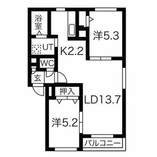メトロ南郷13【1階】の間取り