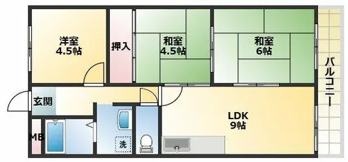 カーサ平野【6階】の間取り