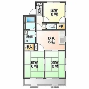 グリーンステージ堂坂 B【101号室】の間取り