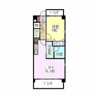 レージュ川原通【3階】の間取り