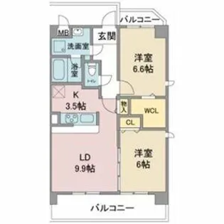 クレスト社台【1階】の間取り