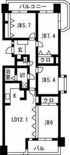 イトーピア城見マンション【9階】の間取り