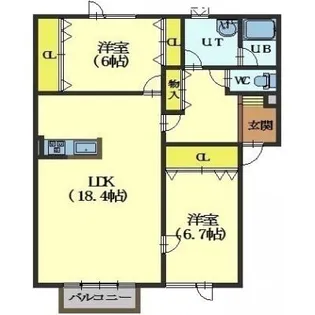 ルーチェⅡ【202号室】の間取り