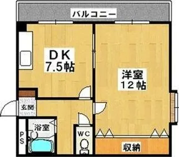 大津池第二マンション【1号室】の間取り