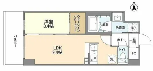 アヴェニール中崎【8階】の間取り