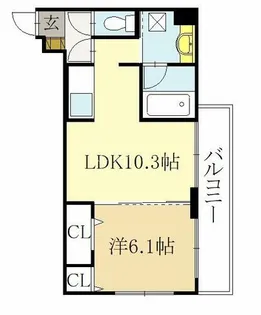 ヴェリタス黄檗Ⅰ【3階】の間取り
