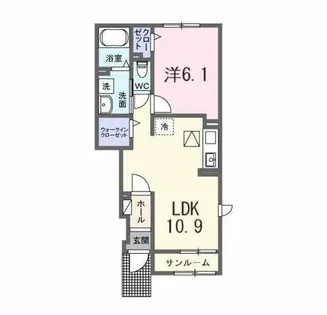 ヴィラやす【1階】の間取り