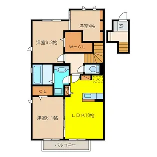 Muse Fuso B棟【2階】の間取り