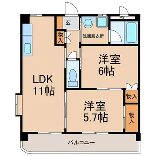 アルフェラッツ城北【1階】の間取り