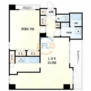 レジネッタ江戸堀【7階】の間取り