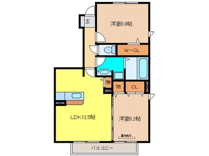 ソシア・ミズノ【1階】の間取り