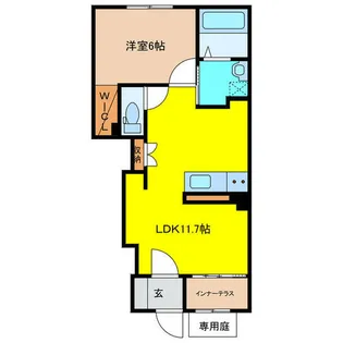 カーサ・クレール【1階】の間取り