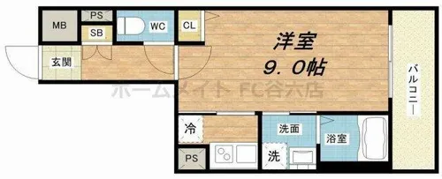 プレサンス立売堀パークシティ【14階】の間取り