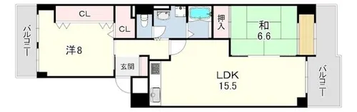 シャルマンコーポ伊丹2号棟【5階】の間取り