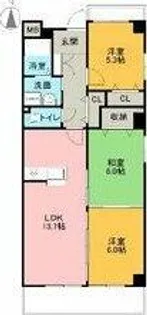 パル住吉【503号室】の間取り
