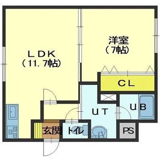 グレイエリア【401号室】の間取り