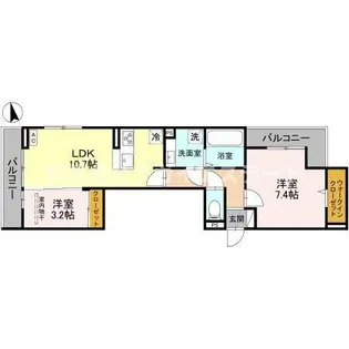 メゾン ド ソルテ B棟【1階】の間取り