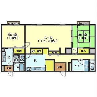 ソレイユSⅠ【1号室】の間取り