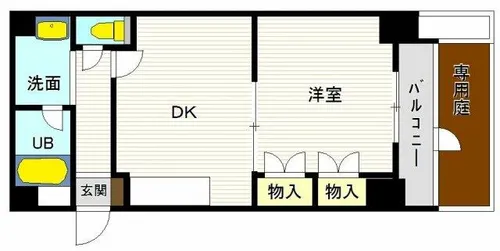 歌敷山ハイツ【103号室】の間取り