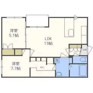カレラ新さっぽろ【1階】の間取り