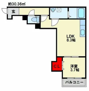 WISTERIA折尾【1階】の間取り