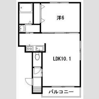 ヴィラ新さっぽろ【101号室】の間取り