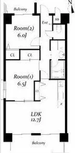 パラシオン車道東館【5階】の間取り