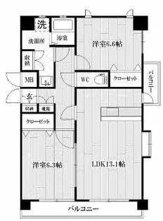 ノースステイツ徳力【2階】の間取り
