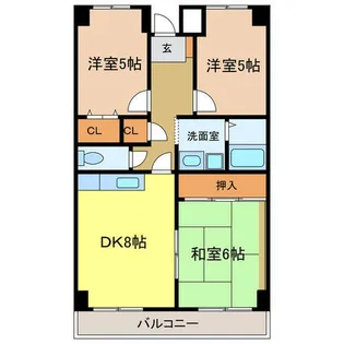 プレスト・コート弐番館【6階】の間取り