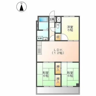 グレースホリベ2【2D号室】の間取り