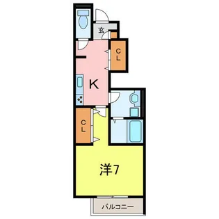 クレール 咲【1階】の間取り