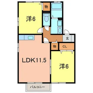 レジデンス大岡B【2階】の間取り