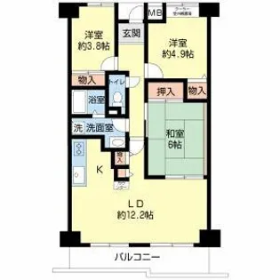 グランベール桃山台【5階】の間取り