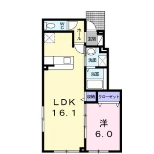 ウーノディエーチ【1階】の間取り