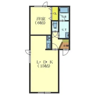 ペガサス中道【101号室】の間取り