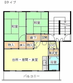 公社賃貸SMALIO 招提【4-307号室】の間取り