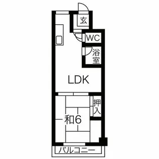 石橋ハイツⅠ【6階】の間取り