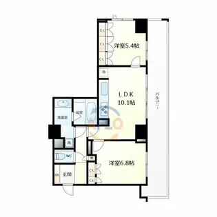 アップルタワー大阪谷町【24階】の間取り