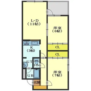 中の橋ビル【403号室】の間取り