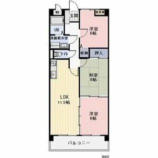 ラクール中切【1階】の間取り