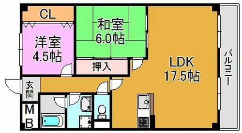 グランドールK【1階】の間取り