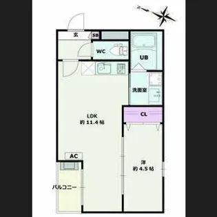 Jack hanada Ⅱ【1階】の間取り