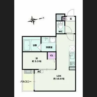 Jack funamachi Ⅰ【103号室】の間取り