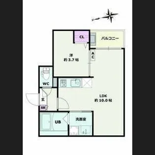 Jack funamachi Ⅱ【202号室】の間取り