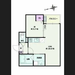 Jack funamachi Ⅱ【1階】の間取り