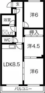 エミナンス竜美丘【1階】の間取り