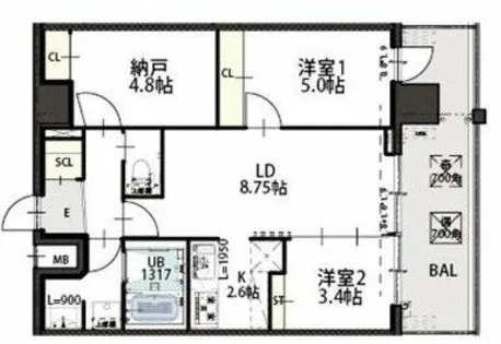 Grand Luce【8階】の間取り