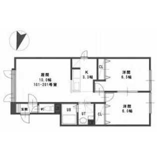 ルミエールパーチェ【2階】の間取り