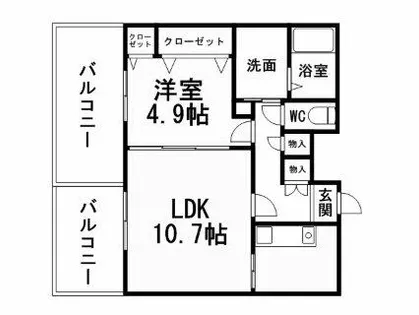 フェリシエ三萩野【907号室】の間取り
