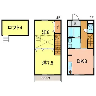 明治本町メゾネット【1号室】の間取り